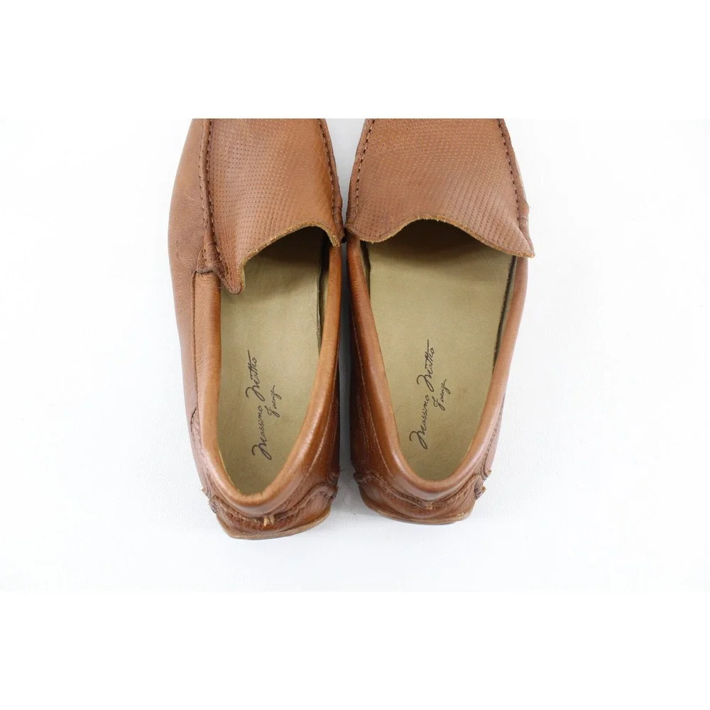 MASSIMO MATTEO SHOES 8 M‎ LIGHT BROWN LEATHER DRIVING LOAFERS MOCCASINS BRAZIL